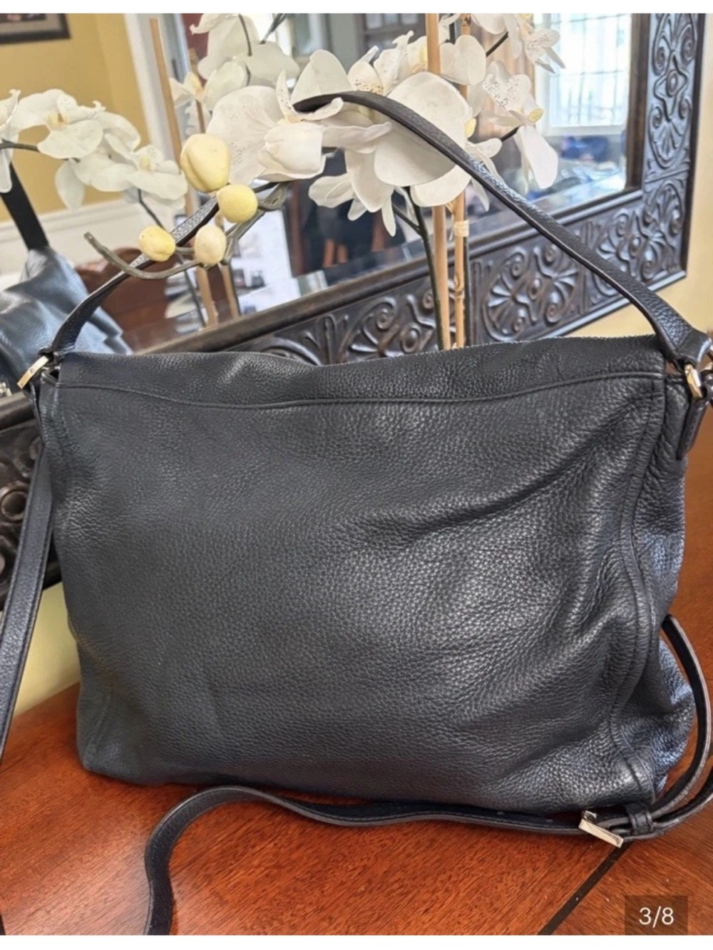 Kate Spade Highland Places Medium Maria Black Pebble Leather Bag/Crossbody - Picture 3 of 8